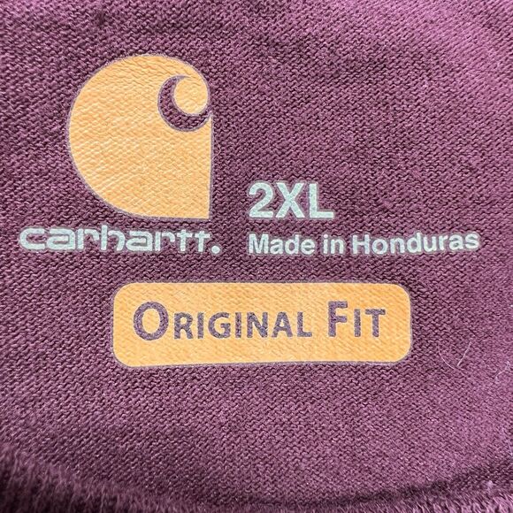 Carhartt K87 2XL Maroon Pocket Work T-Shirt PCI Ent 1998 Graphic Workwear - Picture 4 of 9